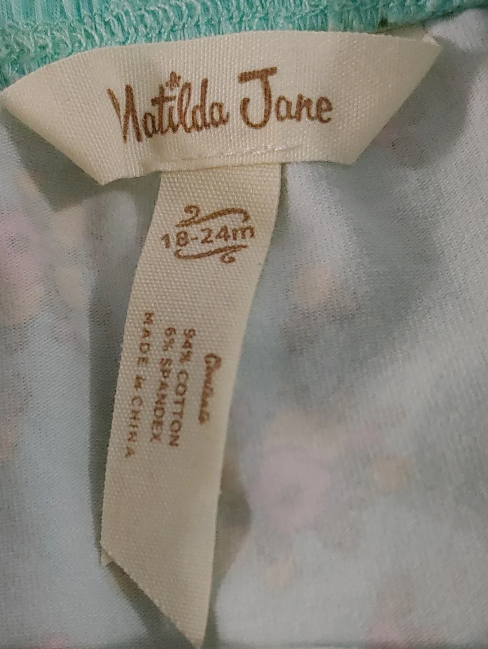 Matilda Jane Aqua Floral Ruffle Diaper Cover Bundled with Kyle & Deena Headband